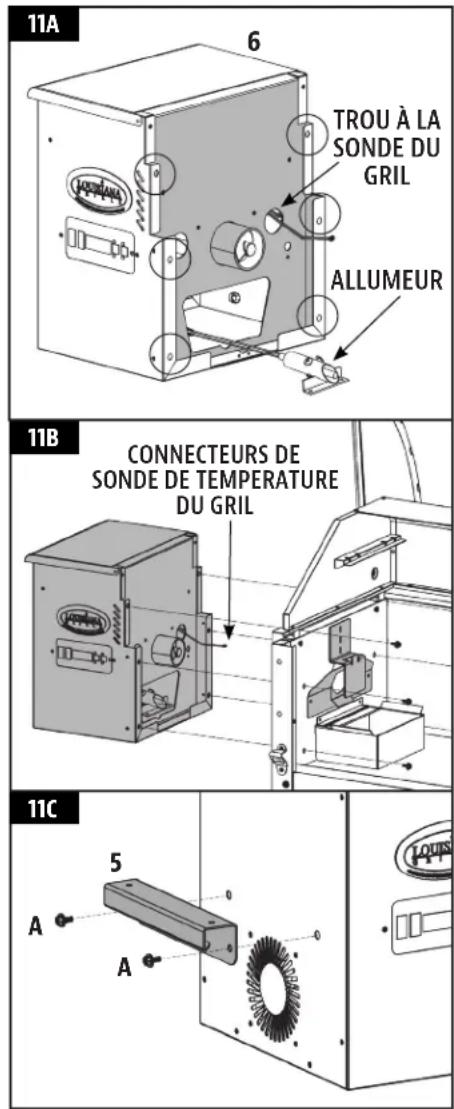 Louisiana Grills 60815 - REMARQUE : Veillez à ne pas trop serrer pour éviter d'endommager les filets des vis. - 1