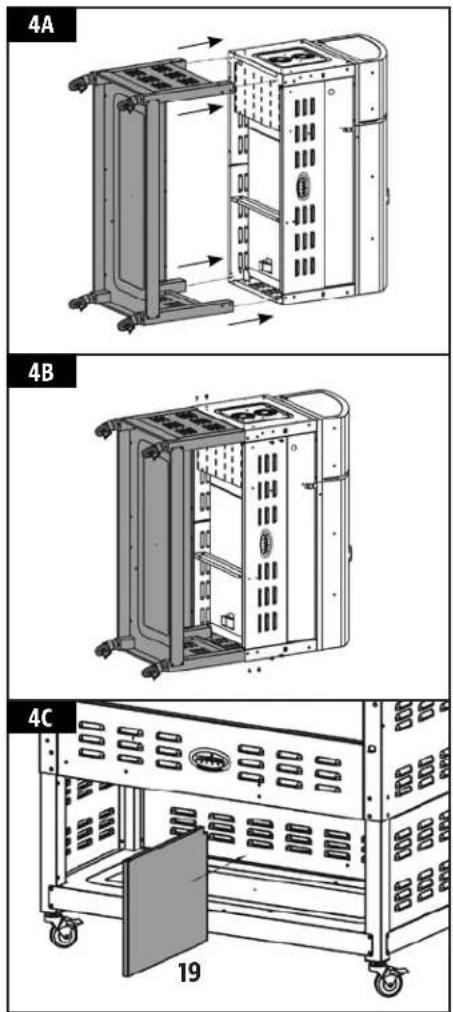 Louisiana Grills 60801 - IMPORTANT: Lock caster wheels before lifting grill to upright position. - 2