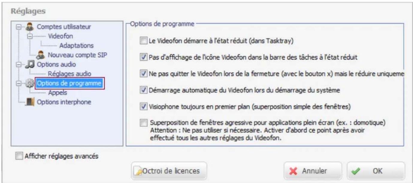 HAGER RTS001X - Configurer les options de comportement de l'application - 1