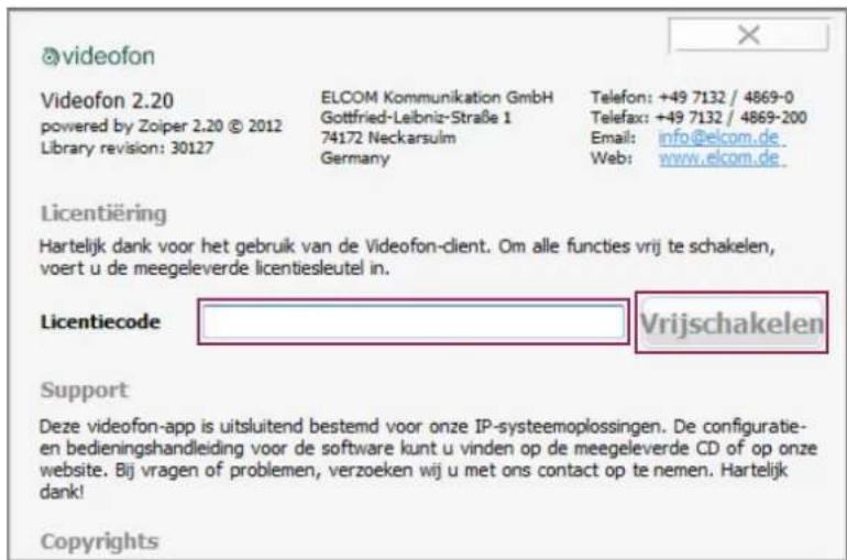 HAGER RTS001X - Licentiesleutel invoeren en videofon vrijschakelen - 2
