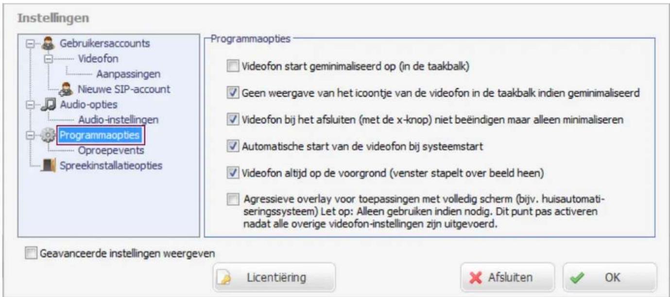 HAGER RTS001X - Gedragsopties van de toepassing instellen - 1