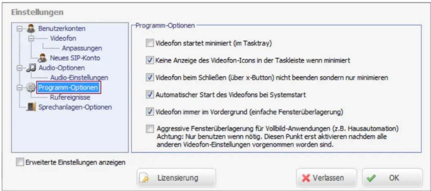 HAGER RTS001X - Verhaltensoptionen der Anwendung einstellen - 1