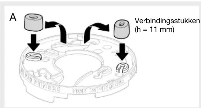 HAGER TP312A - Optionele vergrendeling van de detector op een bevestigingssokkel (Fig. B) - 1
