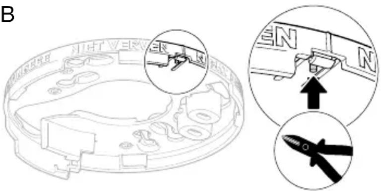 HAGER TP312A - Option: Entnahmeschutz zum Verriegeln des Systemwärmemel -ders an der Montageplatte (Abb. B) - 2