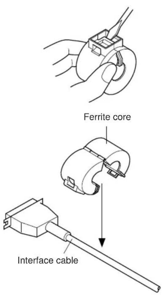 Star Micronics TSP847L - 3-1-1. Ferrite Core Installation (Parallel interface model only) - 1