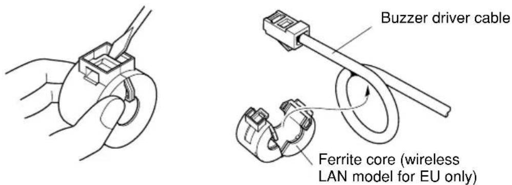 Buzzer driver cable Ferrite core (wireless LAN model for EU only)