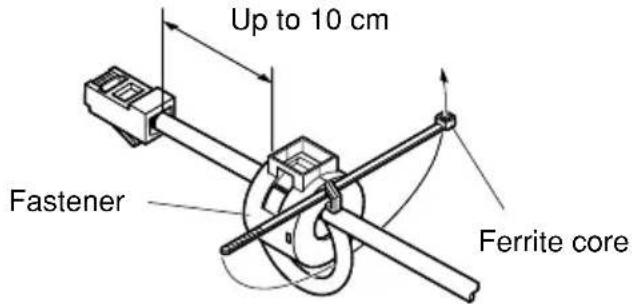 Up to 10 cm Fastener Ferrite core