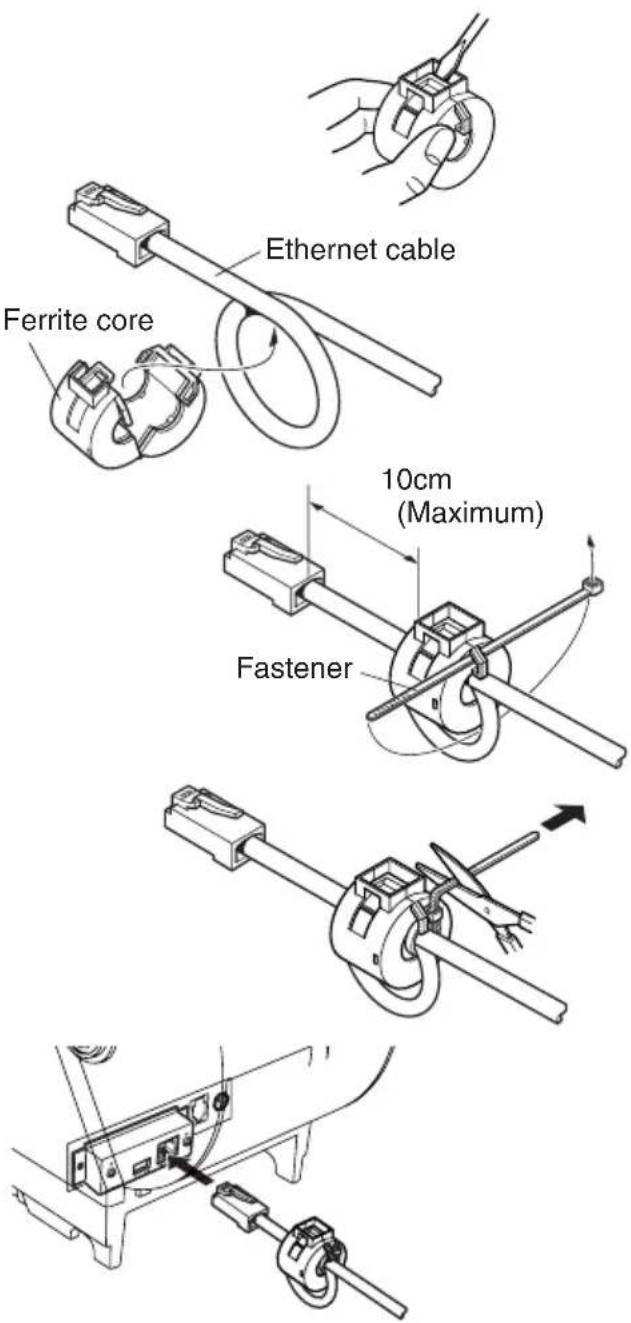 Ethernet cable Ferrite core 10cm (Maximum) Fastener