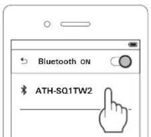 AUDIO TECHNICA ATHSQ1TW2 - Sélectionnez « ATH-SQ1TW2 » pour appairer le produit et votre dispositif Bluetooth. - 1