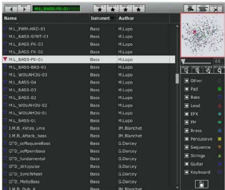 Arturia CS80 V2 - L'interface liste de presets LIST - 2