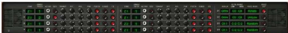 Arturia CS80 V2 - Quatre sonorités différentes sur le clavier. - 1