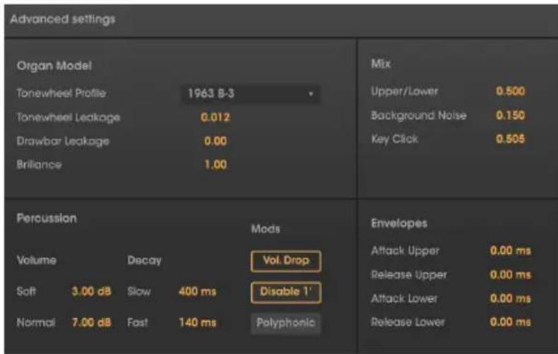 Arturia B3 V2 - Advanced Settings - 1