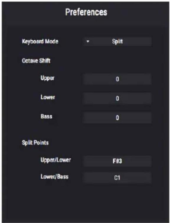 Arturia B3 V2 - La fenêtre Keyboard Preferences - 2