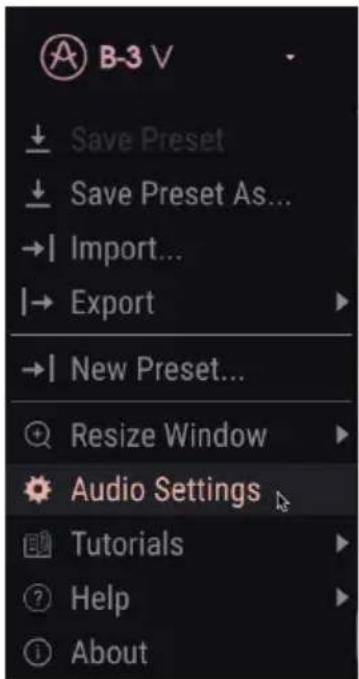 Arturia B3 V2 - Reglages audio et MIDI en mode autonome - 1