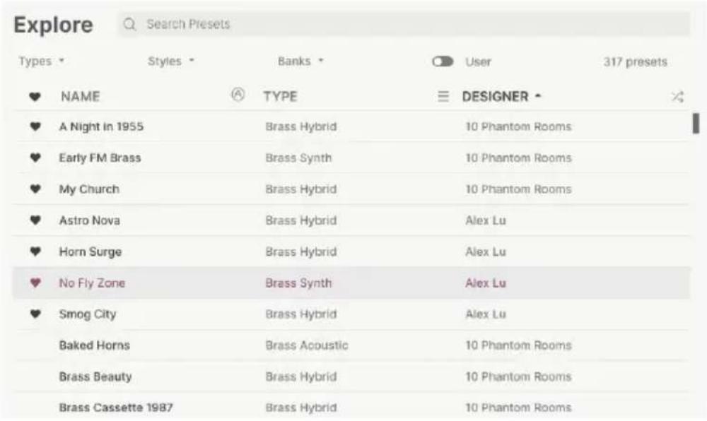 Arturia Augmented BRASS - Liker des presets - 1