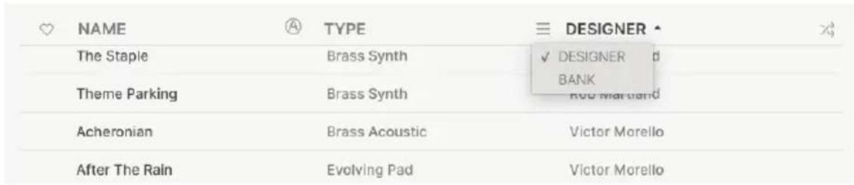 Arturia Augmented BRASS - Trier l'ordre des presets - 1