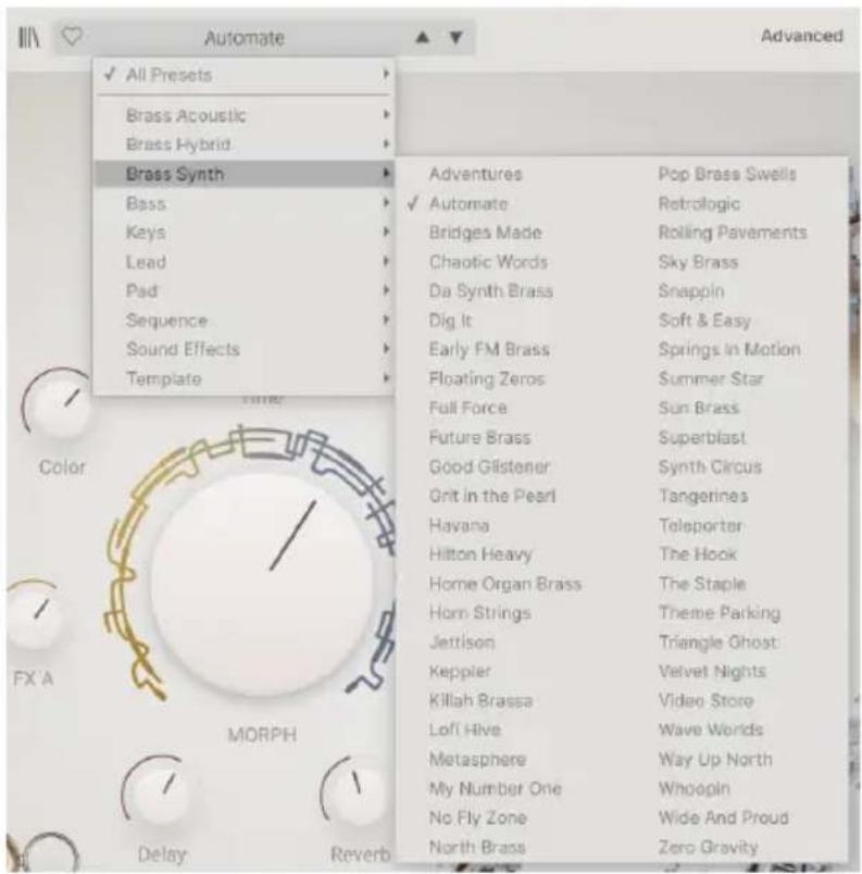 Arturia Augmented BRASS - Parcourir les presets - 1