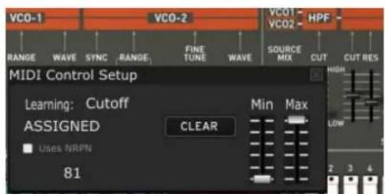 Arturia Jupiter8 V2 - リルタイム・コトローツマID割り当て - 2