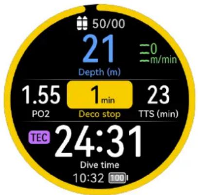 HUAWEI WATCH Ultimate - Remontée vers le palier de décompression - 1