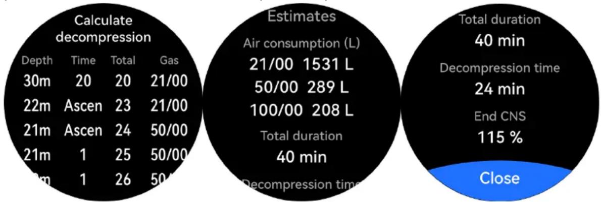 HUAWEI WATCH Ultimate - Calcul de la décompression - 1