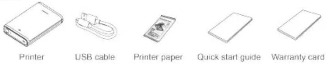 HUAWEI Pocket Photo Printer - Packaging box contents - 1