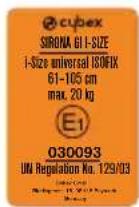 CYBEX Sirona Gi iSize - 证明 - 1