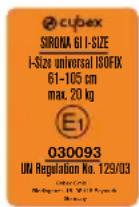 CYBEX Sirona Gi iSize - CERTIFIKACIJA - 1