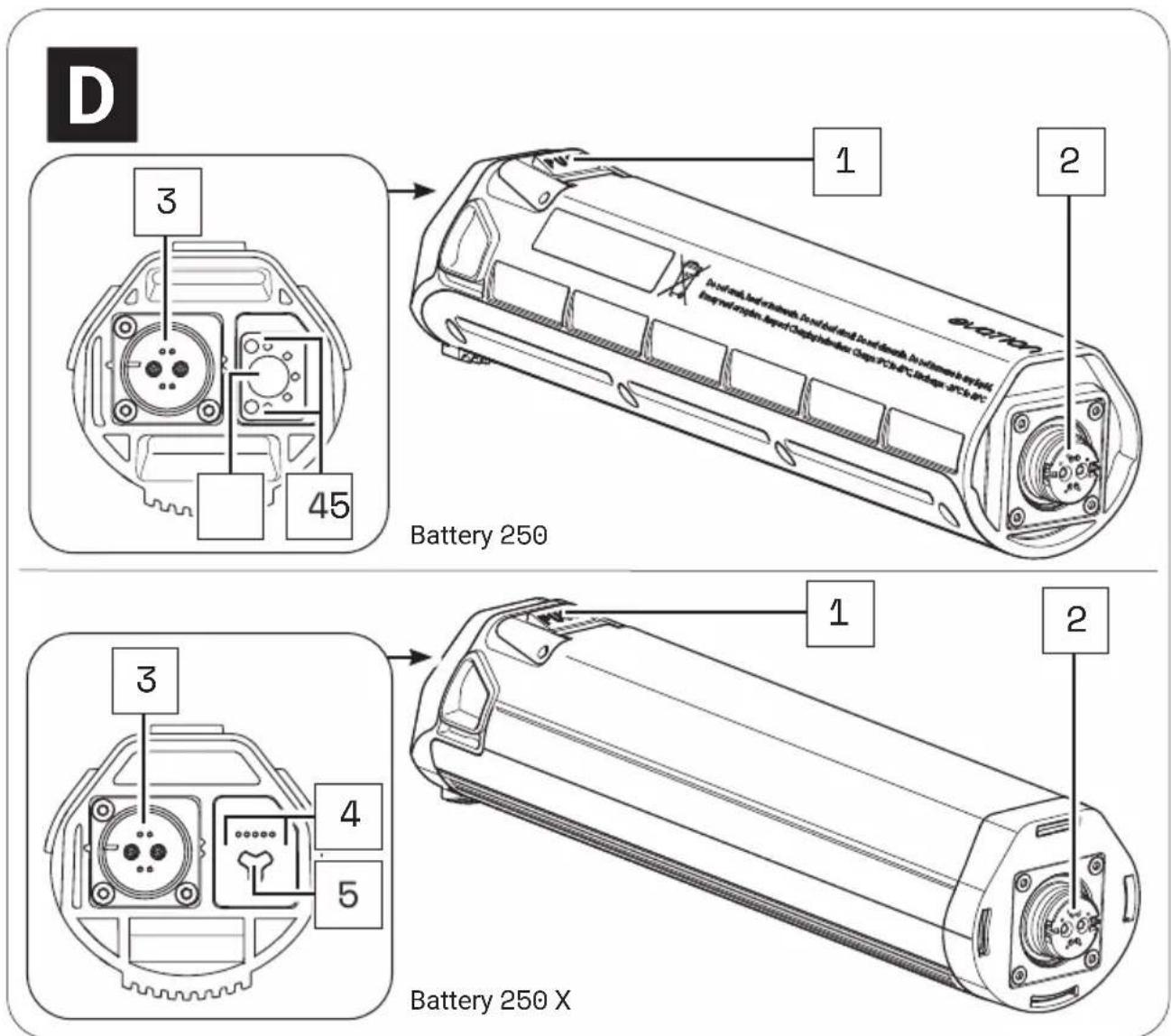 D 3 45 1 2 Battery 250 1 2 Battery 250 X 3 4 5 1 2