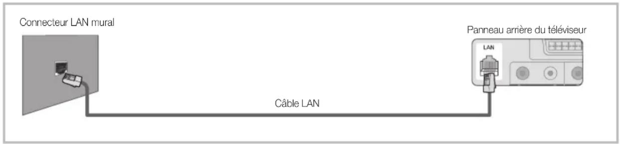 Connecteur LAN mural Câble LAN Panneau arrière du téléviseur