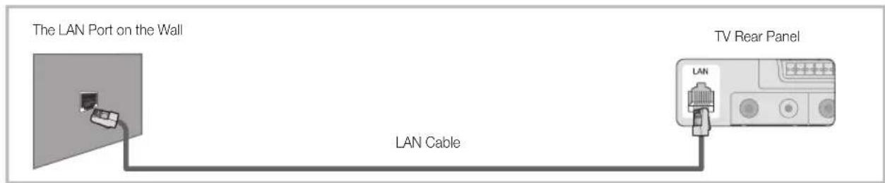 The LAN Port on the Wall LAN Cable TV Rear Panel