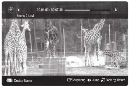 00:04:03 / 00:07:38 1/1 Movie 01.avi Device Name Chaptering Jump Tools Return