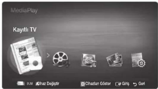 Media Play Kayntli TV SUM Cihaz Değişir Cihazlan Göster Giriş Geri
