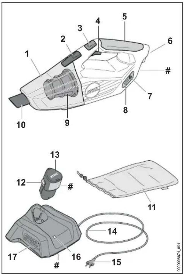 STIHL SEA 20.0 - Aspirateur à main, batterie et chargeur - 1