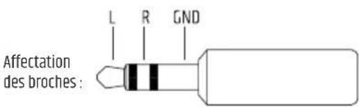 L R GND Affectation des broches :