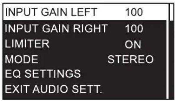 LD Systems LDSU50 - AUDIO SETTINGS - 2