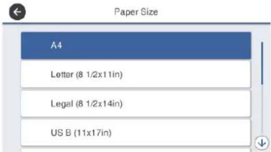 Paper Size A4 Letter (8 1/2x11in) Legal (8 1/2x14in) US B (11x17in)