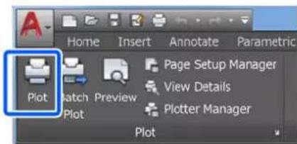 Home Insert Annotate Parametric Plot Page Setup Manager View Details Plotter Manager Plot