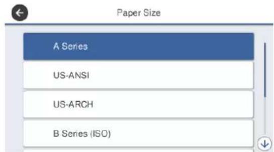 Paper Size A Series US-ANSI US-ARCH B Series (ISO)