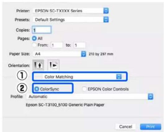 EPSON SCT3100M - Impression avec gestion des couleurs par ColorSync (Mac OS X) - 1