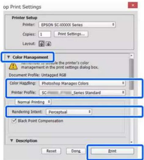 EPSON SCT5400M - Configurez les paramètres de gestion des couleurs dans les applications. - 1