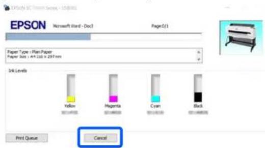 EPSON Microsoft Word - Doc Page 6/1 Paper Type : Plan Paper Paper Size : A*235 x 297 mm DRL Levels Yellow Magenta Cyan Black Print Queue Cancel
