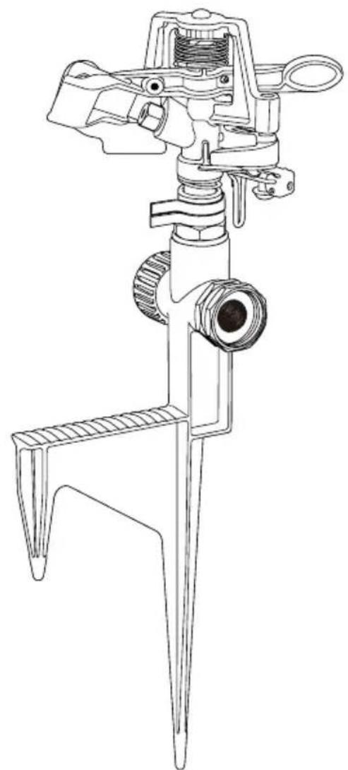 Aqua Joe AJISH2PK - INDESTRUCTIBLE ZINC IMPULSE 360° SPRINKLER - 1
