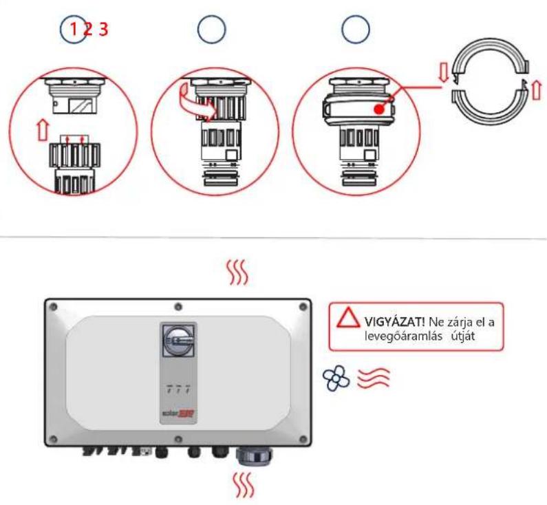 SolarEdge SESUKRW00INNN4DG - Az összekötő kábelek csatlakoztatása - 2
