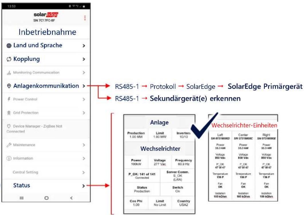 SolarEdge SE66.6KRW00IBPM4 - Inbetriebnahme des Primär-Wechselrichters - 2