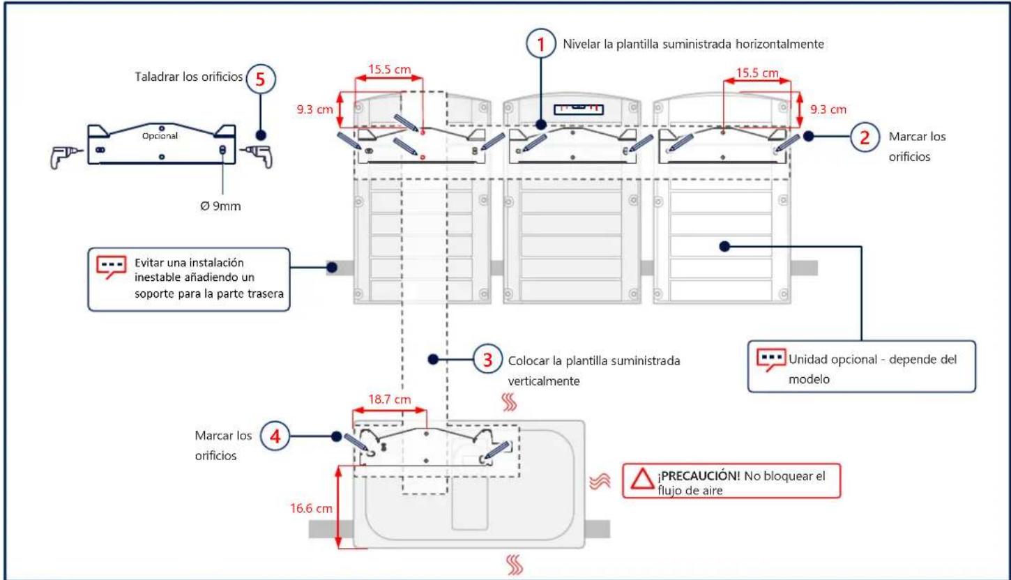 SolarEdge SE66.6KRW00IBNQ4 - Marcar y perforar los orificios - 1