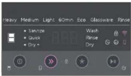 Heavy Medium Light 60min Eco Glassware Rinse Sanze Wash Quick Rinse Dry Dry