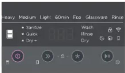 Heavy Medium Light 60min Eco Glassware Rinse Sanitize Wash Quick Rinse Dry Dry