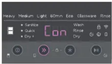 Heavy Medium Light 60min Eco Glassware Rinse ★ Sanitize ★ Quick ★ Dry + Con Wash Rinse Dry ① >> - 8 - ★ ▶▶