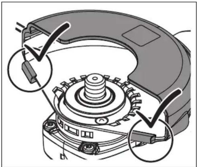 Technical diagram of a mechanical device with gear and adjustment knobs (no text or symbols)