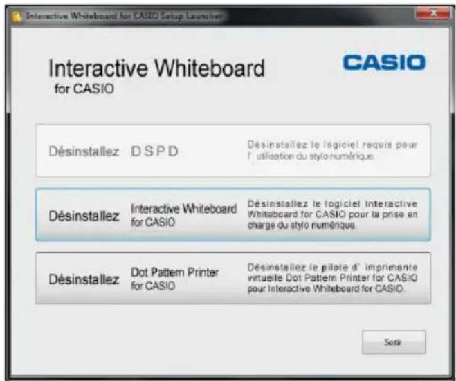 CASIO YAW72M - Pour désinstaller Interactive Whiteboard for CASIO - 1